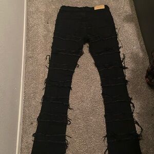 Fashion Nova Fray Stacked Skinny Flare Jeans Size 30